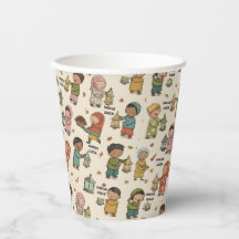 Copos de Papel Kids Ramadan Kareem Festa Islâmica