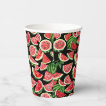 Copos de Papel Melancia Aquarela – Festa de Verão