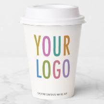 Copos de papel para café de 12 oz com tampas e log
