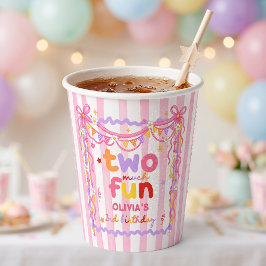 Copos de papel para festa de aniversário de menina