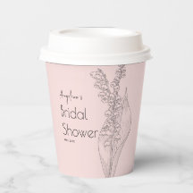 Copos de papel para um chá de noiva.