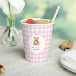 Copos de Papel Preppy Classic Teddy Bear Baby Show