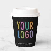 Copos de Papel Preto com Tampas e Logotipo Persona