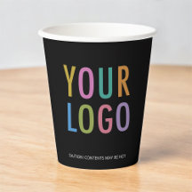 Copos de Papel Preto Logotipo Personalizado da Emp