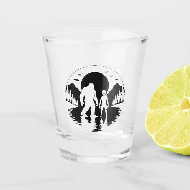Copos de Shot Bigfoot Alienígena OVNI Críptido (Frente)