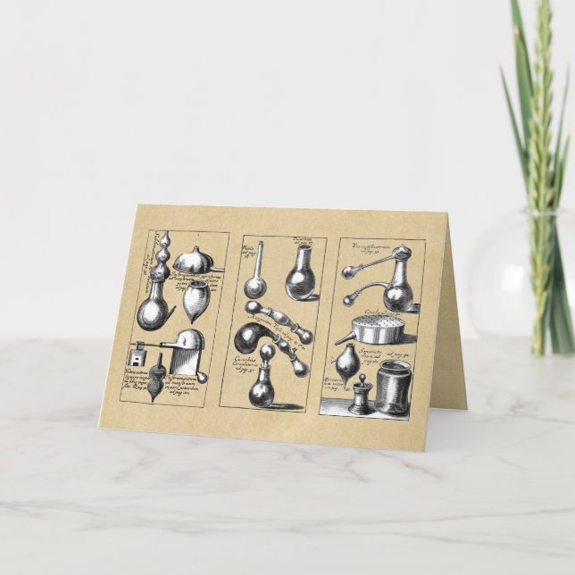 Copos de vidro para laboratório e cartão de saudaç (Frente)