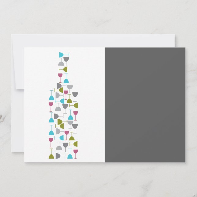 Copos de Vinho Moldados em uma Garrafa (Frente)