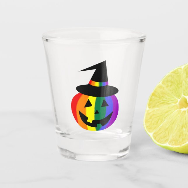 Copos para shots de abóbora com orgulho LGBT+ (Frente)