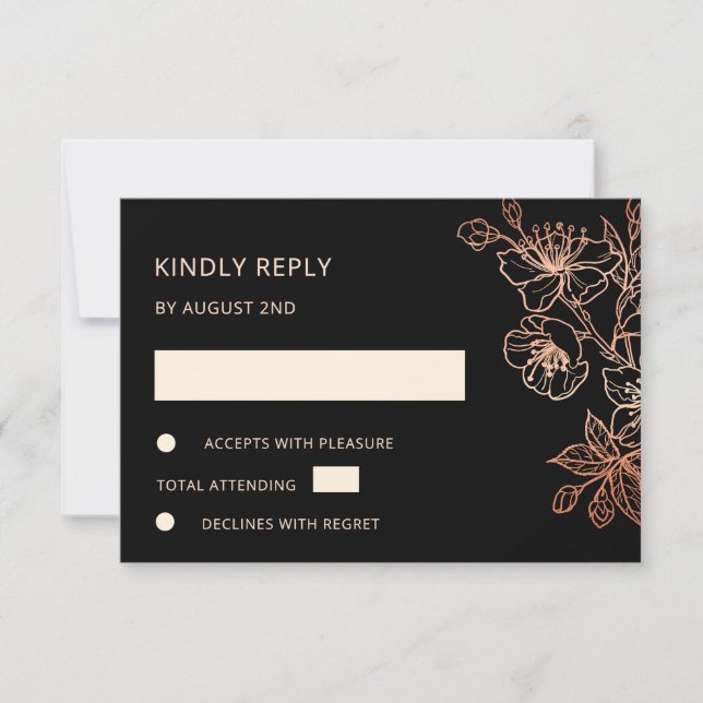  Copper Black Wedding RSVP (Frente)