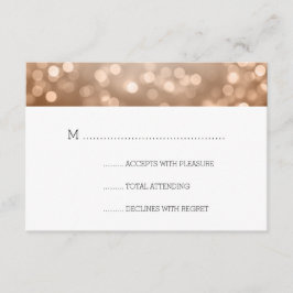 Copper Bokeh Lights Elegant Wedding RSVP
