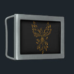 Copper Dourado Phoenix sobe em preto<br><div class="desc">O pássaro mítico "A Fênix"</div>