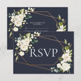 Copper Geométrico Blue Floral Sem Menu RSVP