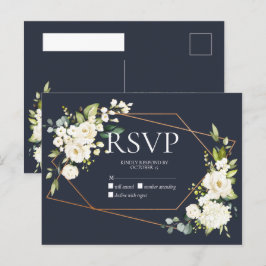 Copper Geométrico Blue Floral Sem Menu RSVP