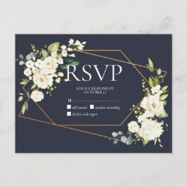 Copper Geométrico Blue Floral Sem Menu RSVP