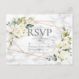 Copper Marble Geométrico White Floral No Menu RSVP