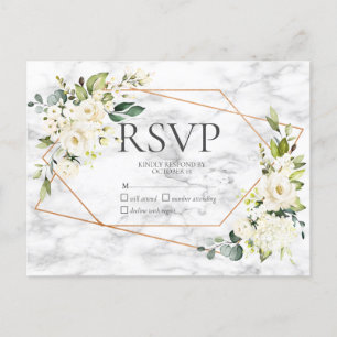 Copper Marble Geométrico White Floral No Menu RSVP