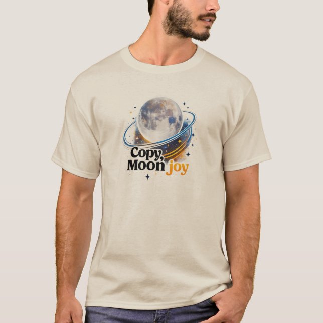 Copy Moon Joy Celestial Planet Graphic T-Shirt (Frente)