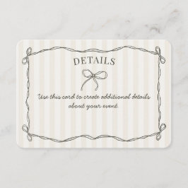 Coquete Preto Laço Bege Detalhes Convite Insert