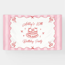 Coquete Rosa Listrado Vintage Aniversário Desenhad