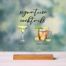 Coquetéis de assinatura de casamento Martini Mosco