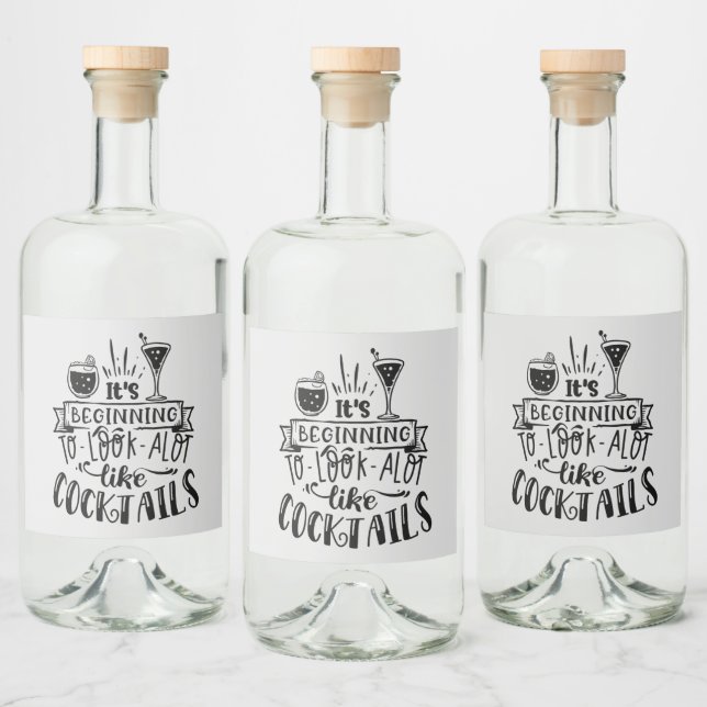 coquetéis engraçados de natal, arte vocal (Garrafas)