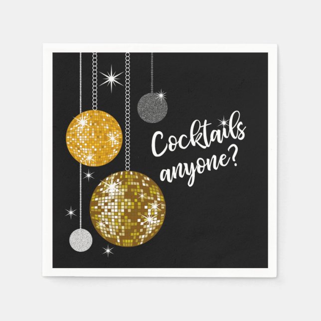 Coquetéis qualquer guardanapo de bola de disco (Frente)