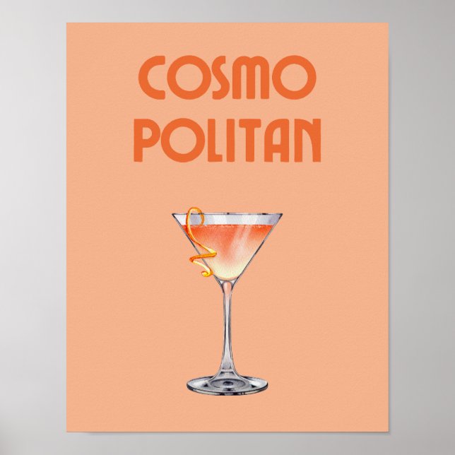 Coquetel Cosmopolita Laranja Poster (Frente)