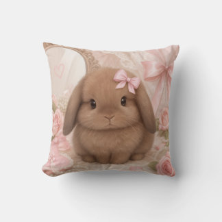 coquette coelhinho almofada de lançamento laço ros