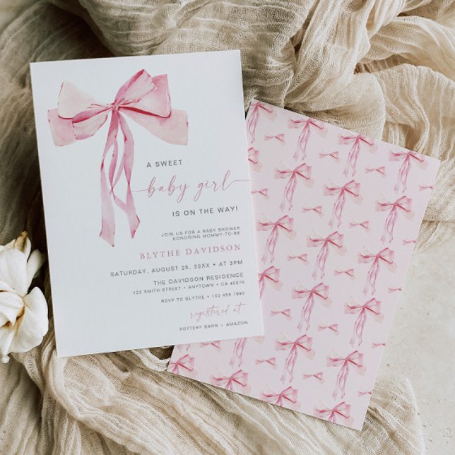 Coquette de Menina de Convite para Chá de fraldas  (Criador carregado)