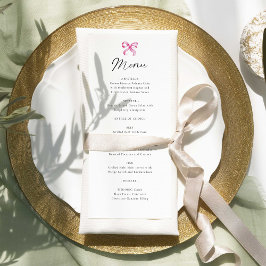 Coquette Wedding Menu Elegante Simples