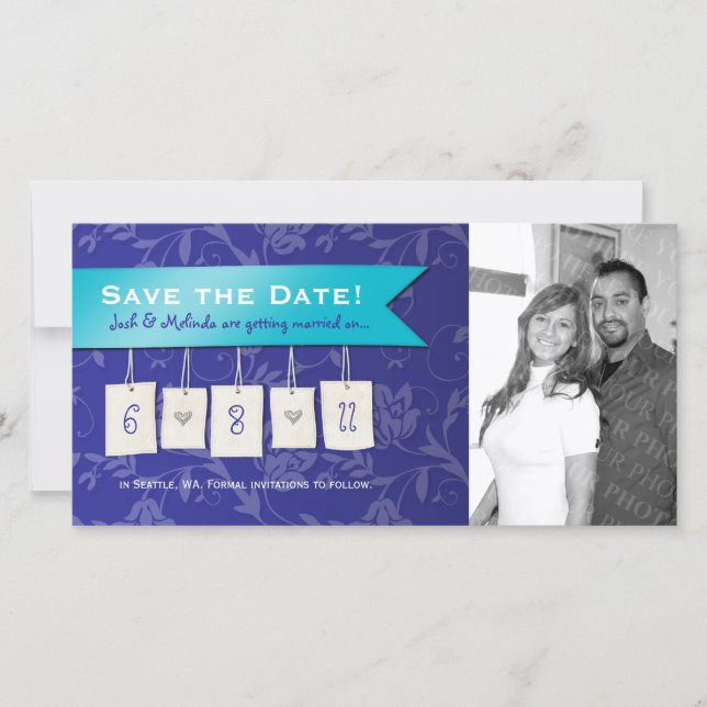 Cor ajustável: DIY Salvar Cartões com fotos de Dat (Frente)