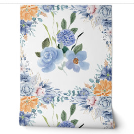 Cor Azul de Desenho Mínimo Floral