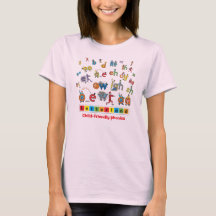 Cor completa do t-shirt das mulheres de Letterland
