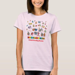 Cor completa do t-shirt das mulheres de Letterland
