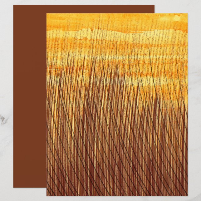 Cor da Água Castanho Laranja Campos Escórias Papel (Frente/Verso)