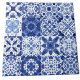 Cor da Água do Padrão do Azulejo Branco Azul do Me (Blue and white watercolor 
Mediterranean tile pattern ceramic tile)
