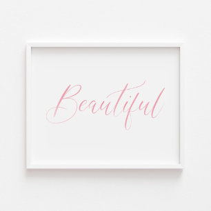 Cor da água rosa Belo poster