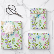 Cor da Água Rosa, Roxo, Flores Pequenas Azuis