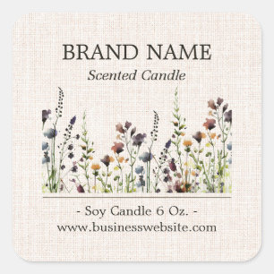Cor da etiqueta do produto Boho de flores silvestr