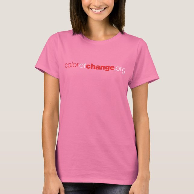 Cor da Mudança da T-shirt feminina (Frente)