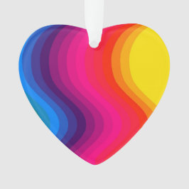 Cor da onda - ornamento acrílico do coração