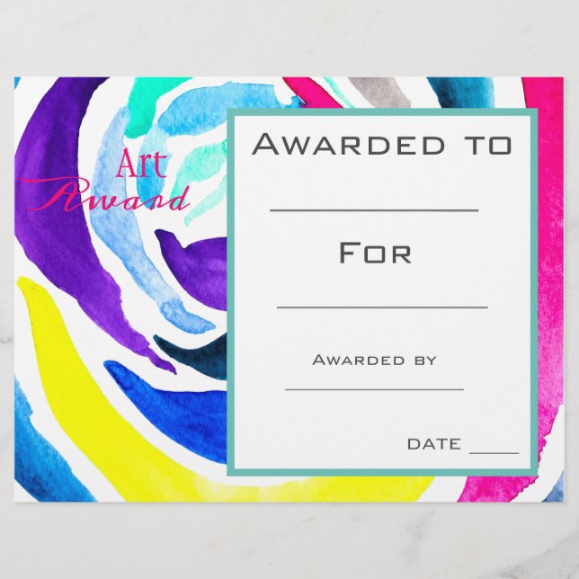 Cor d'água da pintura do prêmio de arte de classe (Frente)