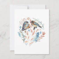 Cor d'água do Casal Bluebird doce com Floral