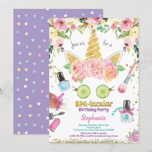 Cor d'água do convite de aniversário do Unicórn