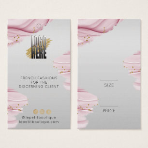 Cor d'água rosa Logotipo Cinza Preço de Vestuário