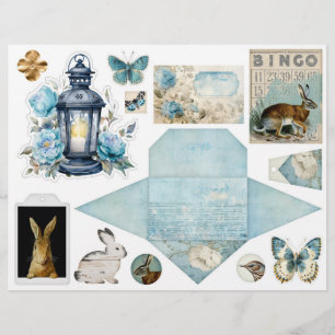 Cor damasco Azul Vintage - Dois de quatro