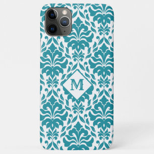 Cor damasco de capas de telefone de monograma pers