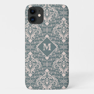 Cor damasco de capas de telefone de monogramas per