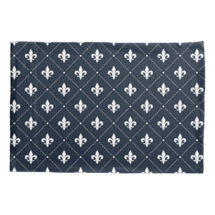 Cor damasco de luxo Marinho Azul Fleur De Lis