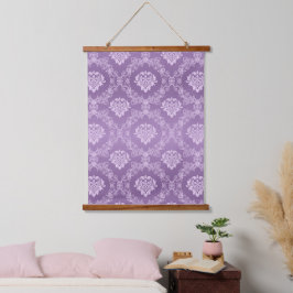 Cor damasco floral em roxo e branco